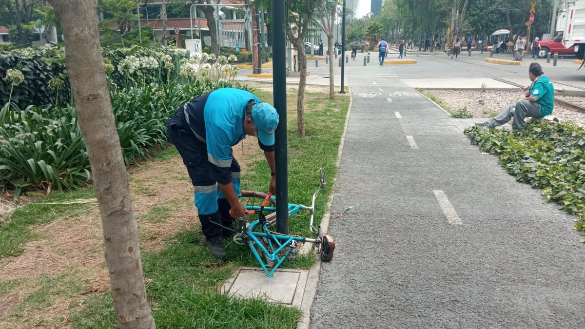 AlcaldiaMHmx's tweet photo. @Claugom11 @OlaMHmx @MHcesac @mauriciotabe Buena tarde Claudia, el equipo de la @OlaMHmx realizó el retiro de esta bicicleta, muchas gracias por el reporte, saludos. https://t.co/LAvW6SbHsm