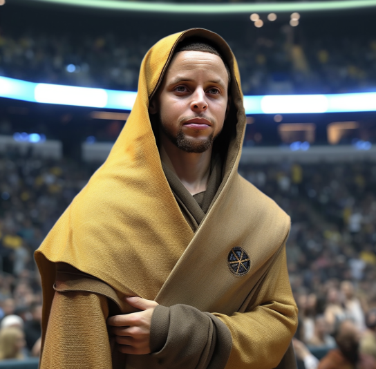 Ben_Shan's tweet photo. Wife: It's May 4th, you should wear a Star Wars shirt
Me: I'm wearing my #stephcurry t-shirt. It's ok, he's a Jedi. #MayThe4thBeWithYou #midjourney https://t.co/AY5FIDqDbz