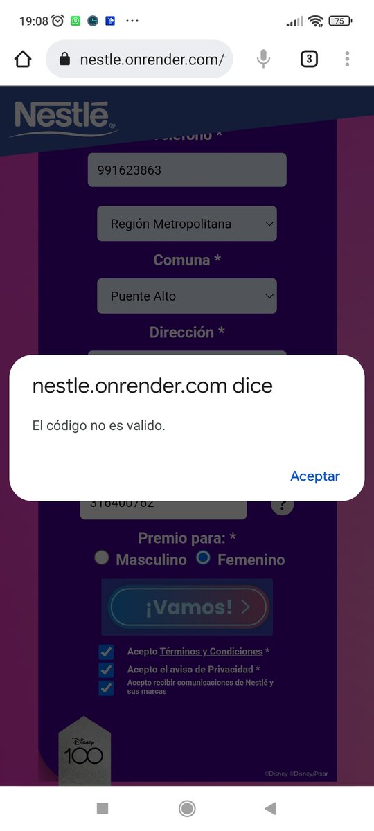 oaleaceve's tweet photo. @NestleCL llevo media docena de yoghurt comprados en el supermercado, dónde mi hija emocionada ha intentado ingresar en la promoción y está ni siquiera la deja ingresar los datos por qué dice que el código está malo! Pésimo que le entreguen este tipo de mensajes a los niños https://t.co/BUTvxGCShi