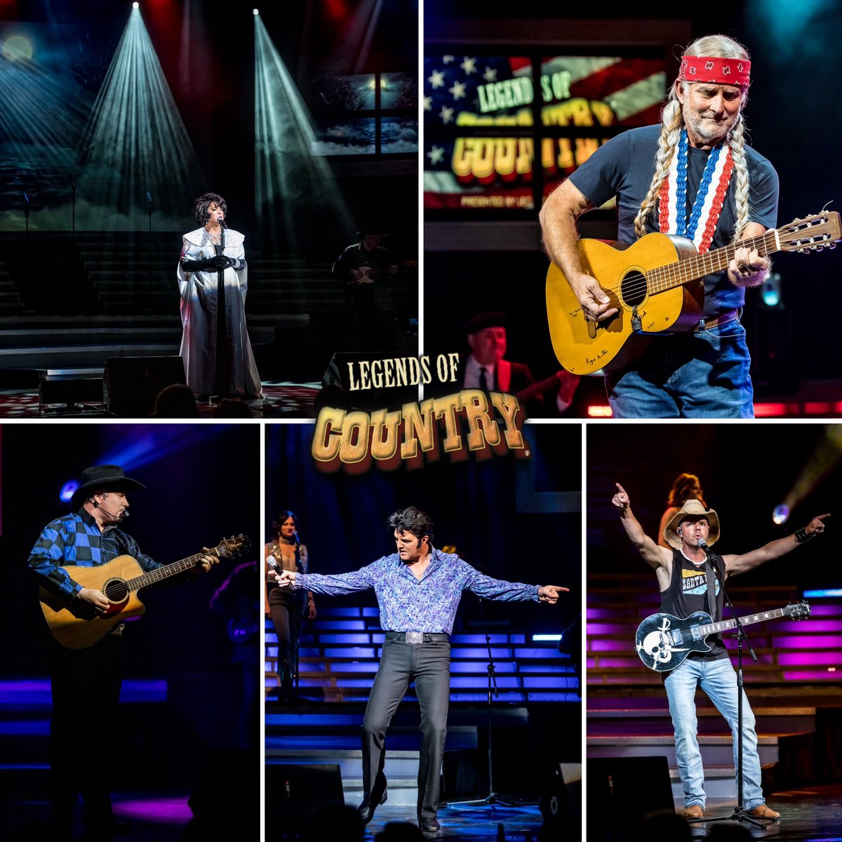 LegendsBranson's tweet image. #2show #Sunday! Legends of Country® today at 3pm featuring tributes to Patsy Cline, Willie Nelson, Garth Brooks, Elvis, and Kenny Chesney. Legends in Concert tonight at 8pm! #legendsinconcert #bransonmo #bransonmissouri