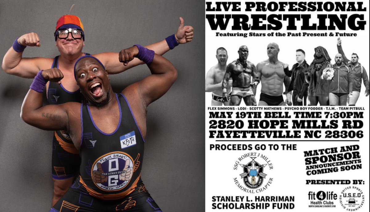 Happy to announce tha in 2 weeks on May 19th in Fayetteville, NC, I make my return to ring with my best buddy @StuartSnodgrass as we take on the Team Pitbull!! #theotherguys👍🏾👍🏻