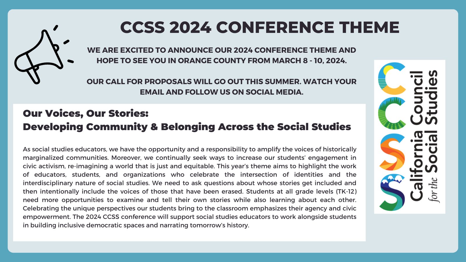 California Council for the Social Studies on Twitter "We are excited