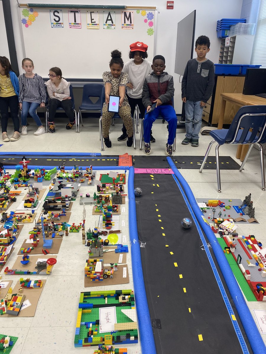 AnthonyBurnsE's tweet photo. In STEAM, we had a collaborative schoolwide project called Dragonville! Every student took part in this project and Mrs. Barnum had students race each other with the spheros afterwards. Great job Dragons!
#abesstrong #elevatestafford https://t.co/b7KTSrt590