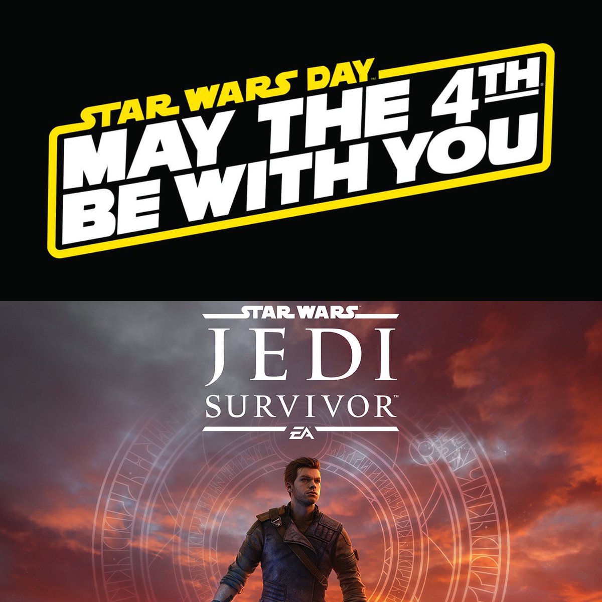 ¡Masters por el día de Star Wars vamos a SORTEAR 3 juegos de Jedi Survivor y 4 Fallen Order! Así celebramos el #May4thBeWithYou 
Para participar:
1️⃣Sigue a esta cuenta
2️⃣Da RT a esta publicación y etiqueta dos amigos
3️⃣Usa el #DameJediSurvivor 
Ganadores se anuncian el 25 de mayo