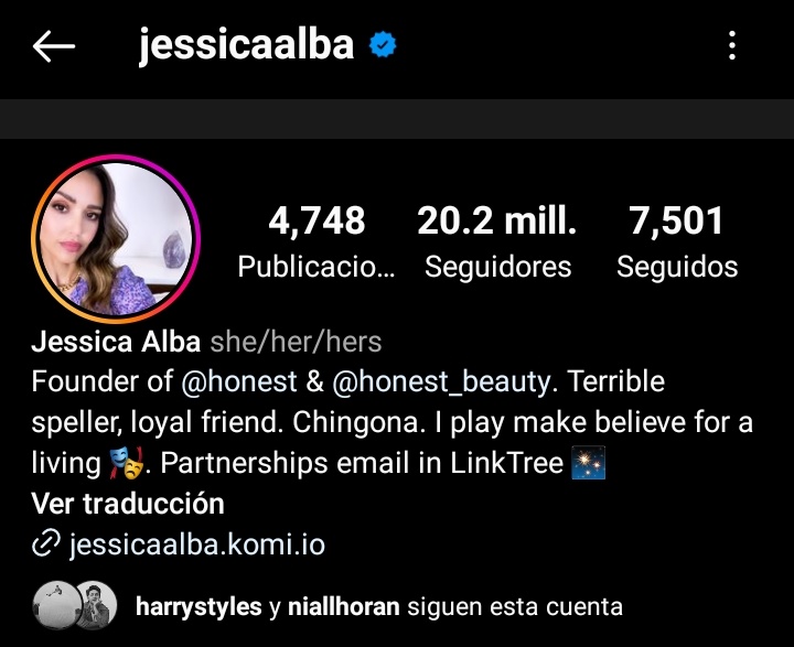 📱| Harry empezó a seguir a Jessica Alba en Instagram recientemente