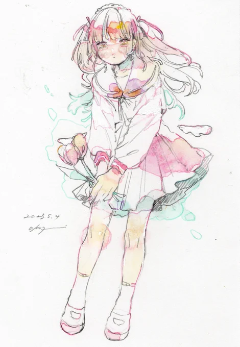 「これ、どうぞ」 #illustration