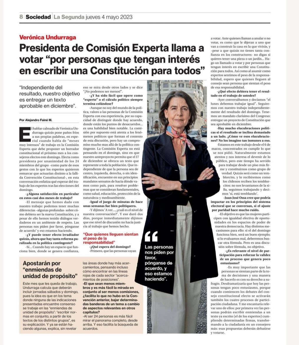 Comparto entrevista sobre el trabajo de la Comisión Experta