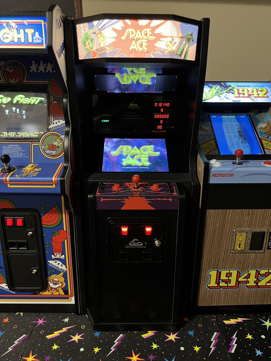 sewart's tweet image. Space Ace has joined the arcade! #NEWWAVE #replicade #spaceace #donbluth #cinematronics