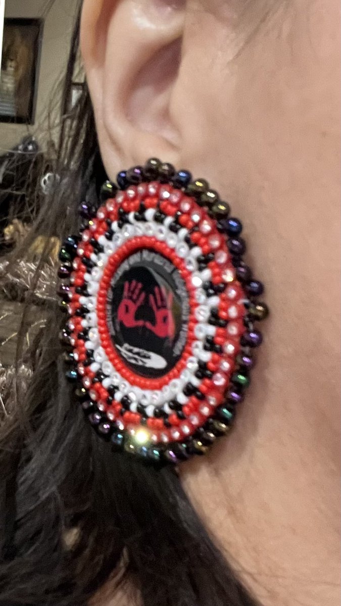 Tomorrow is National Day of Awareness for Missing and Murdered Indigenous Women in honor of this day, I poured my spirit into these earrings to wear in honor of all the #MMIW missing and murdered indigenous women and to raise awareness. #nativewomen #MMIWActionNow