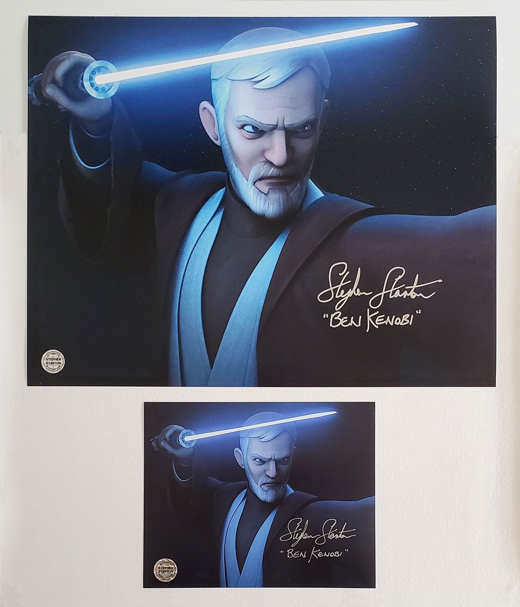 Here's my #MemorialDay #StarWars #Giveaway for a very large 16x20 #StarWarsRebels #ObiWanKenobi #TwinSuns duel photo! See the size comparison below to an 8x10 to see what you're getting! To enter RT, Like, Reply & Follow! Or Go to stephenstantononline.com for our #MayThe4th SALE⚔️