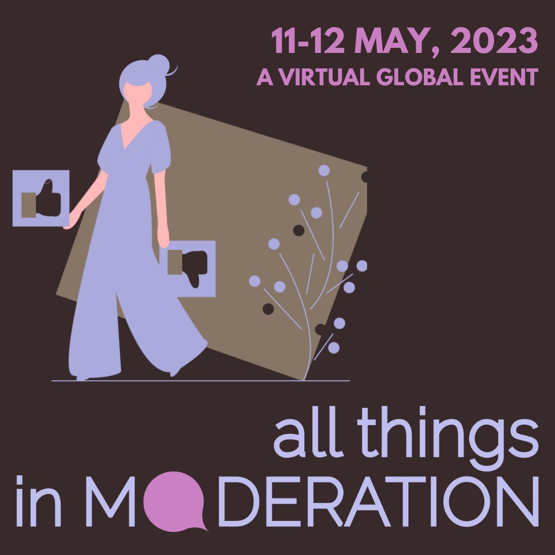 We're excited to share that our co-CEO <a href="/ILOVETHEHAWK/">Hawk</a> will be at the All Things in Moderation conference. May 11-12, 2023.

Hawk will be covering the topic Online Safety by Design. Join the conversation focused on building safe, thriving digital spaces.

events.zoom.us/ev/Arqm1dkoSQ2…