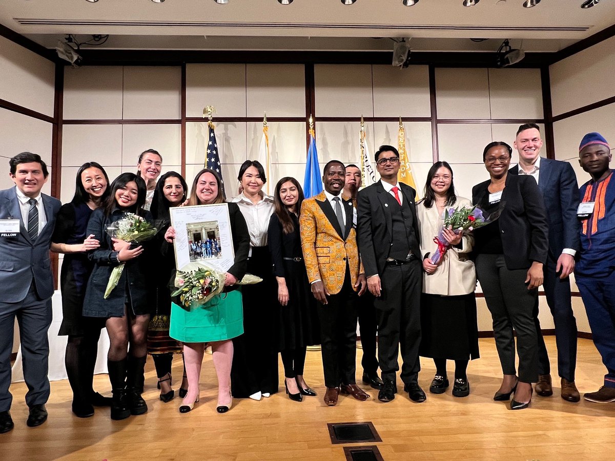 12 incredible Humphrey Fellows celebrated today for their exemplary leadership, devotion to public service, and sincere commitment to international cooperation. Congrats to all!