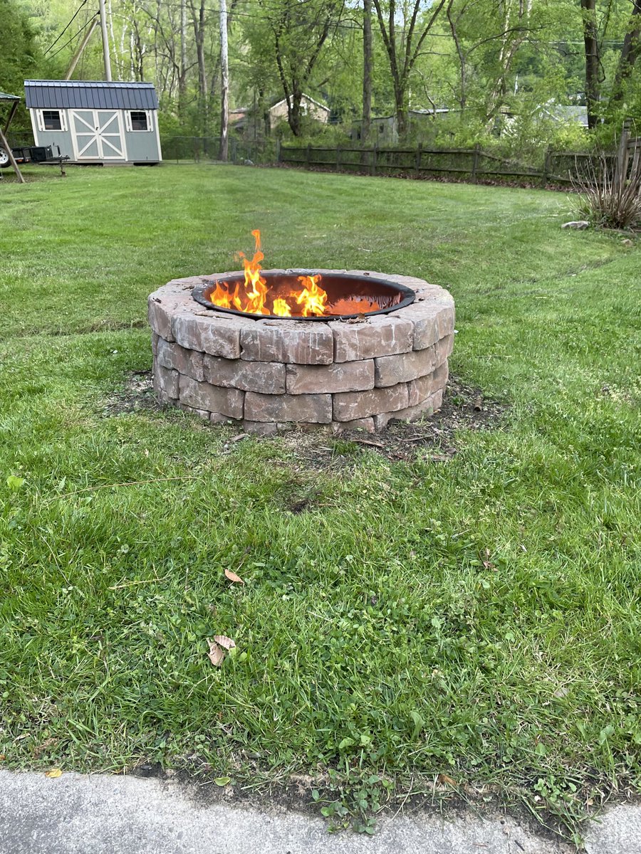Springtime in WV. Enjoying an evening at the fire pit at the Rattlesnake Holler House.