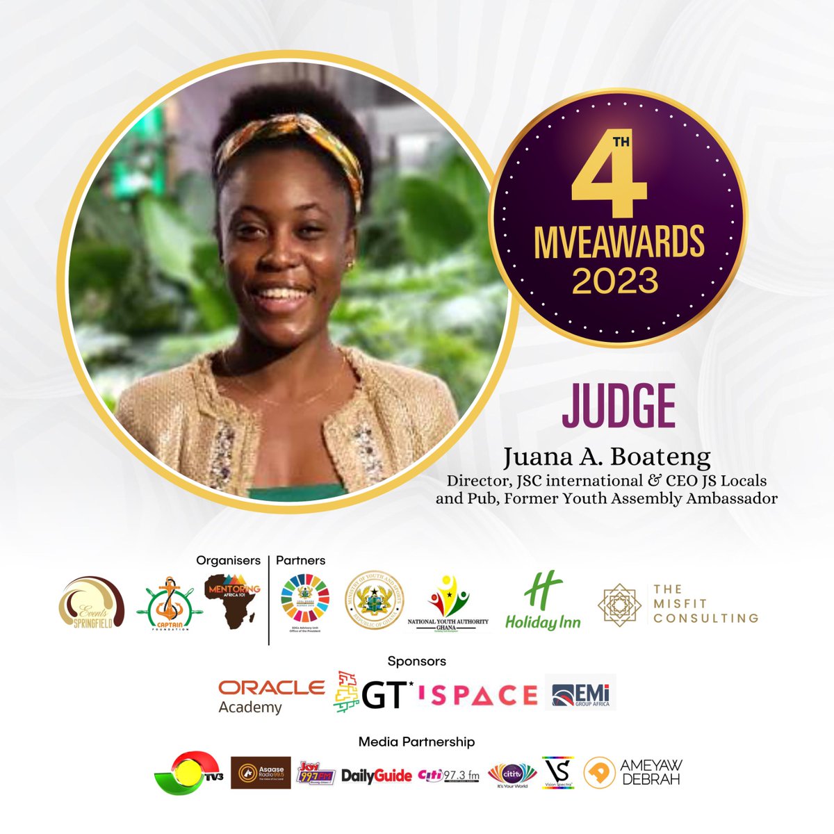 Meet <a href="/juandan71/">Juana Boateng</a>  Judge @: Mentorship and Volunteerism Excellence Awards 2023
 
A seasoned professional in volunteerism and mentorship and will bring onboard her experience, expertise and integrity in making a great decision.
 
 #globalcaptains #sdgs2030 #mveawards