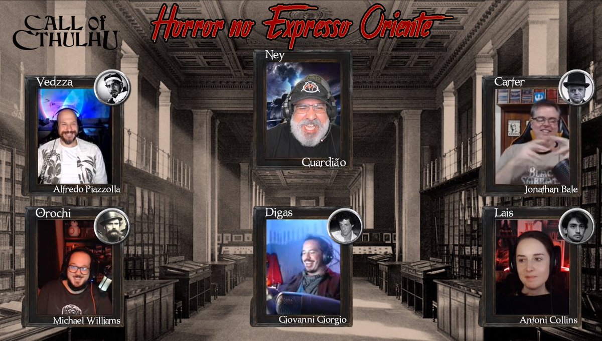 JÁ ESTAMOS ON!!
twitch.tv/guildadoney
#CALLOFCTHULHU
HORROR NO EXPRESSO DO ORIENTE EP1