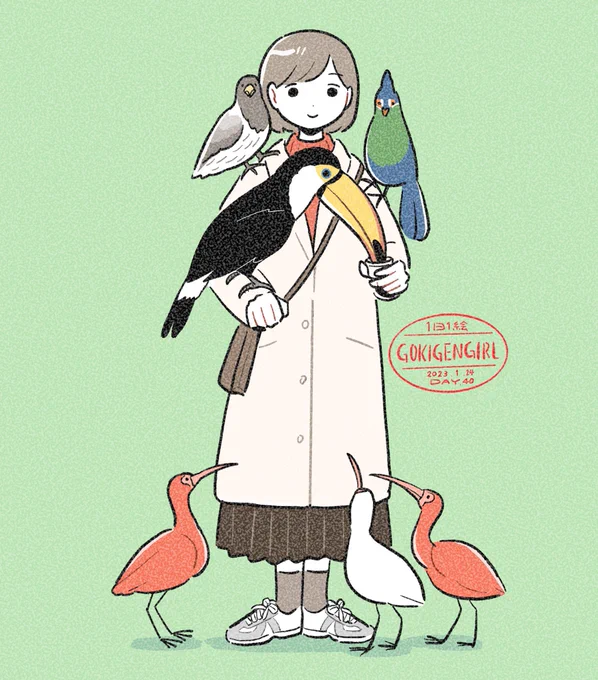 #ゴールデンウィークSNS展覧会2023 日常の素朴な女の子を描いてます