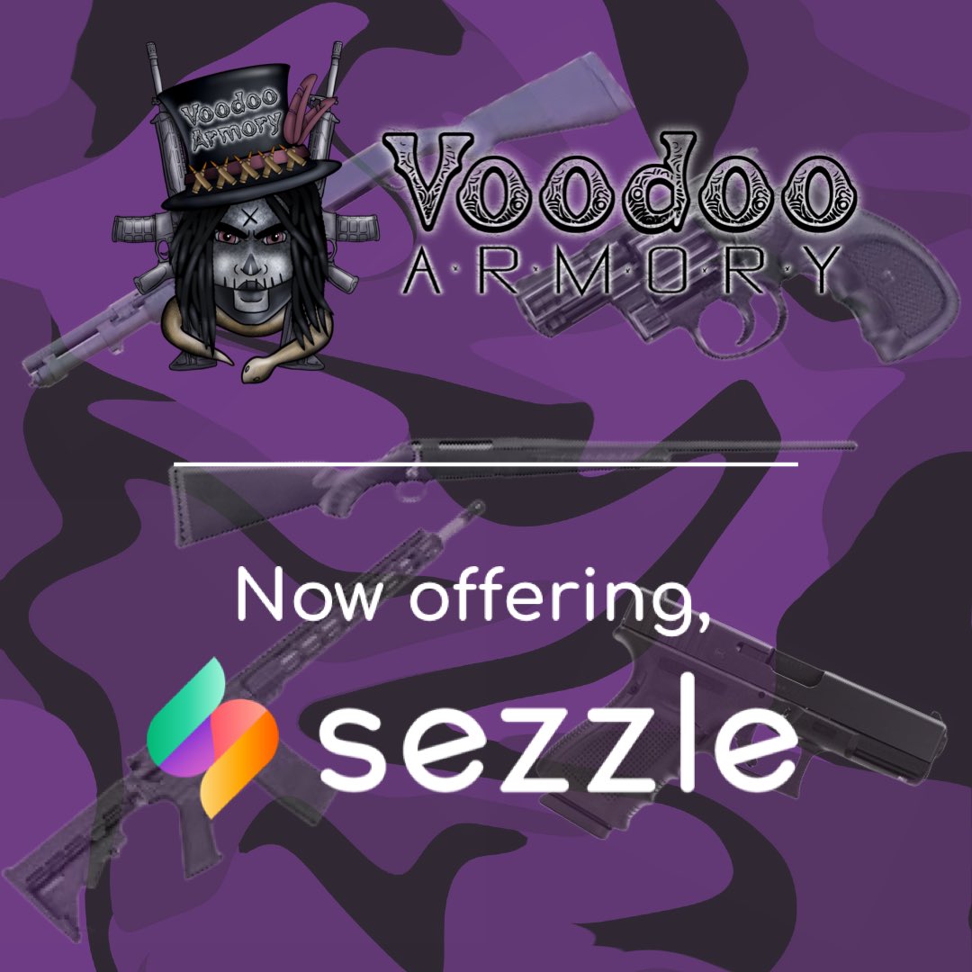 Voodoo Armory now offers Sezzle, so you can shop now and pay later. Just choose Sezzle at checkout and split your purchase into 4 interest-free payments. So you can get to the range sooner
#gunlifestyle #pewpewlife #buymoreguns #sezzle #glocklife  #ar15life #voodooarmory