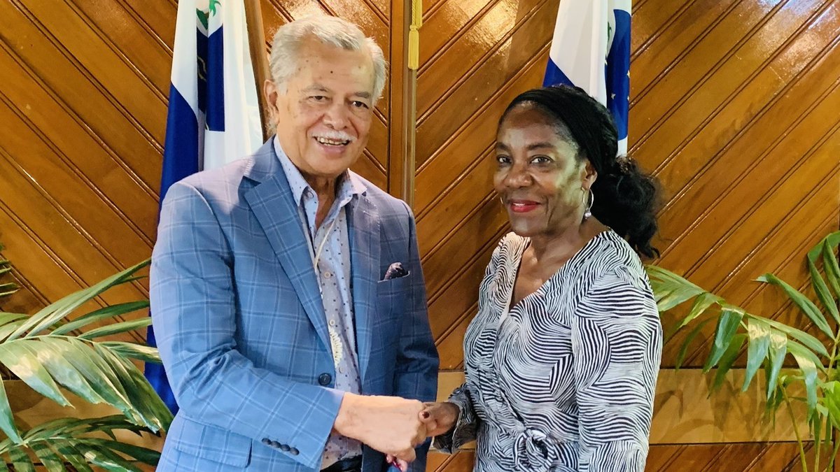 ForumSEC's tweet photo. Welcoming a courtesy call from the new U.S. Envoy to the #PacificIslandsForum, Amb. Frankie Reed, Forum SG @HenrytPuna shared updates on #Pacific2050 priorities, discussions on how the first US Envoy to the Forum will strengthen U.S. engagement in the region. https://t.co/uLFNDh7DxI