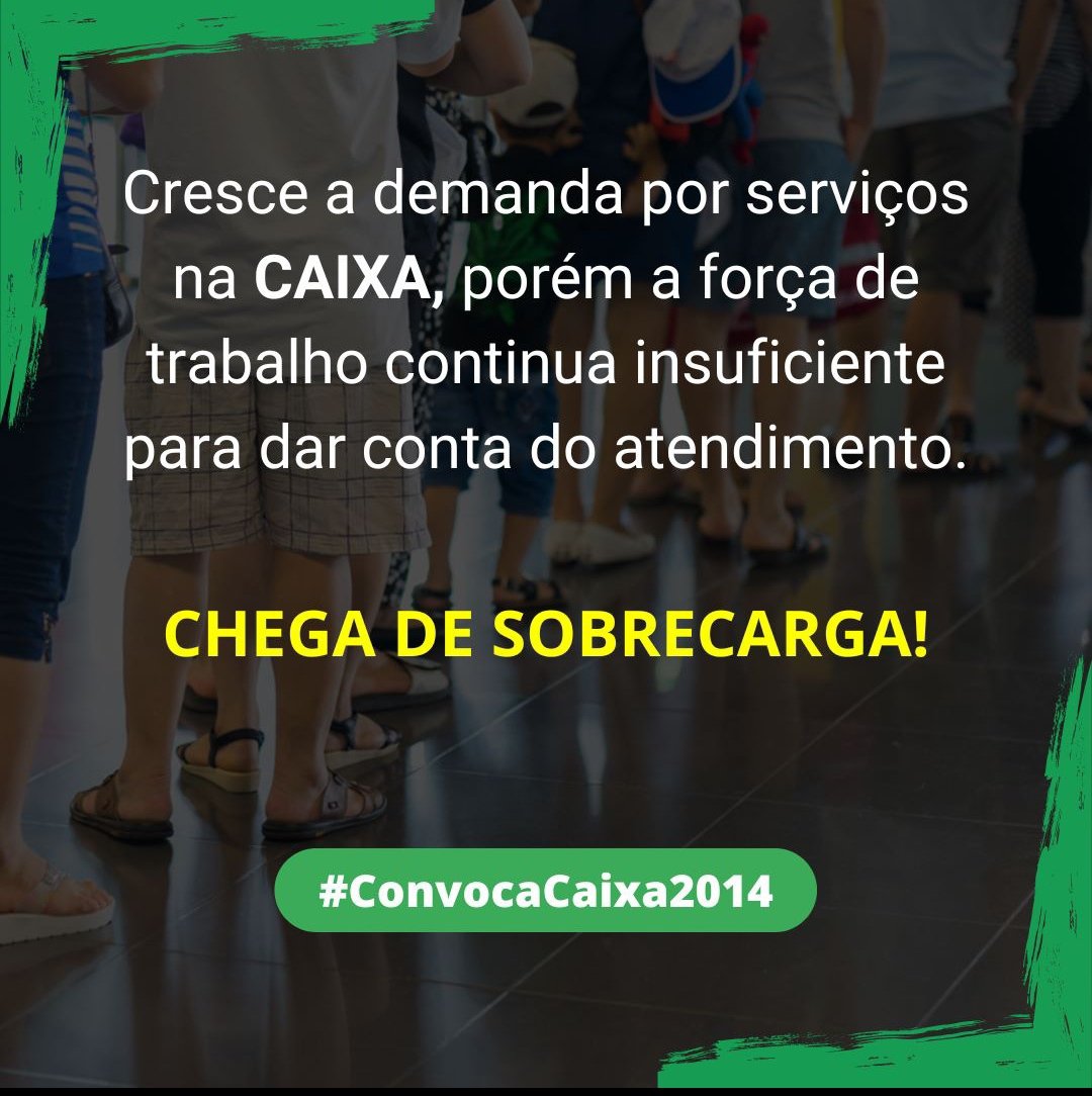 DanieleCorso9's tweet photo. Enquanto empregados estão sobrecarragados, sendo que 1 empregados na @Caixa atende em média 1.722 clientes, conforme o DIEESE, existem ➕️ de 14 mil @AprovadosCEF14  querendo trabalhar!
#ConvocaCaixa2014 https://t.co/olTrHS5VZX