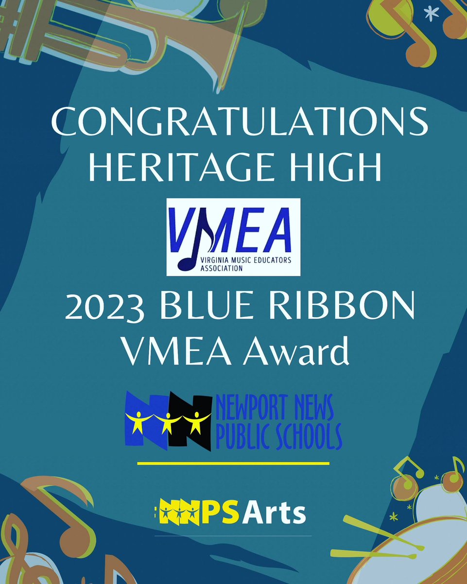 HeritageHS's tweet image. Congratulations to our Award winning music department. They are recipients of the prestigious  Blue Ribbon Award. Blue Ribbon is awarded to programs when all groups receive Superior Rating at concert assessments. Kudos Mr. Brown &amp;amp; Mrs. Simmons.  #NNPSArts #5800Family 
#OnAMission