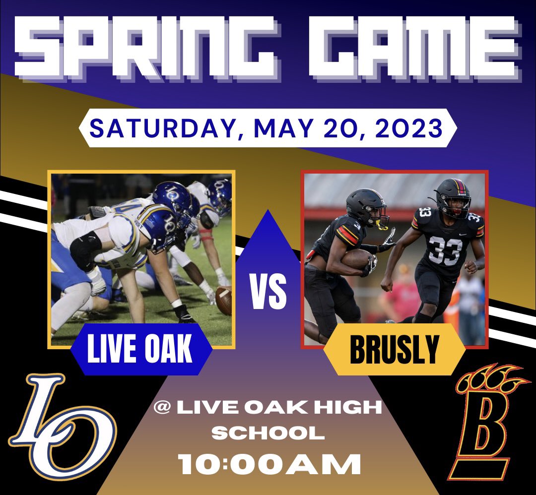 Join us on Saturday, May 20th at 10AM for our 2023 Spring Game vs the Brusly Panthers! 

Admission is free! 

Come pack the house for our boys and get your first look at the 2023 Eagles Football team! #DoTheWork🦅
