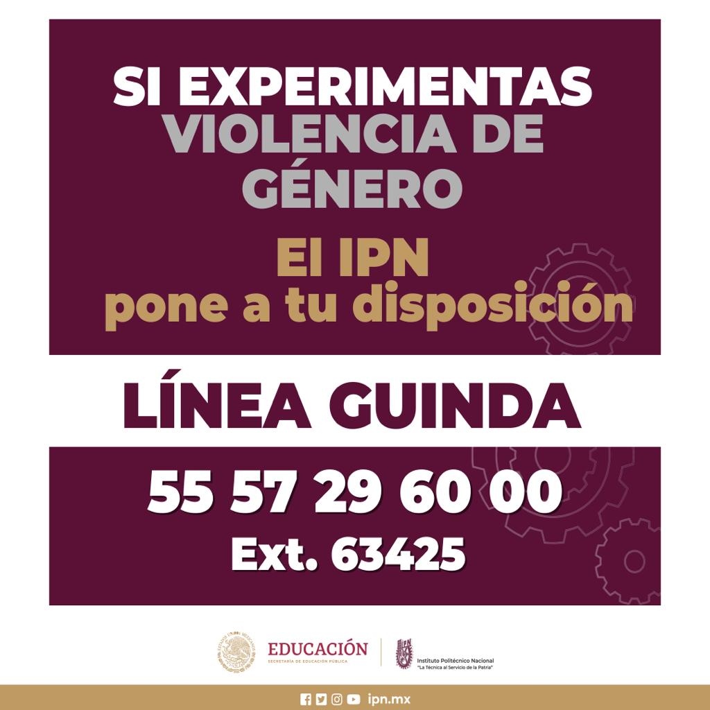 IPN_DRI's tweet photo. ¡La #ComunidadPolitécnica no está sola! 💪🗣️
Si sufres violencia de género, llama inmediatamente a la línea guinda o busca el #ProgramaGuinda para obtener ayuda y asesoramiento, todos podemos trabajar por una #ComunidadPolitécnicaSegura 🫂 https://t.co/fa5ULJejsn