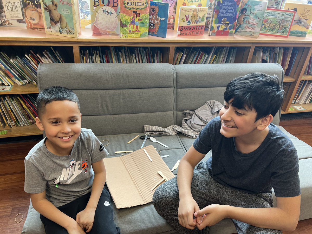 PElibrary2022's tweet photo. Planning, building, testing, and revising with our grade 6 buddies! https://t.co/pEQoX3uOui
