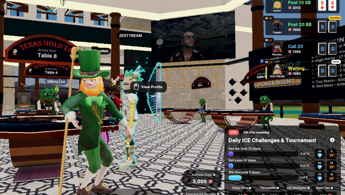 Whose feeling lucky tonight??? DHC Thursdays night tourny! <a href="/DecentralGames/">Decentral Games</a> <a href="/decentraland/">Decentraland</a> #icepoker.