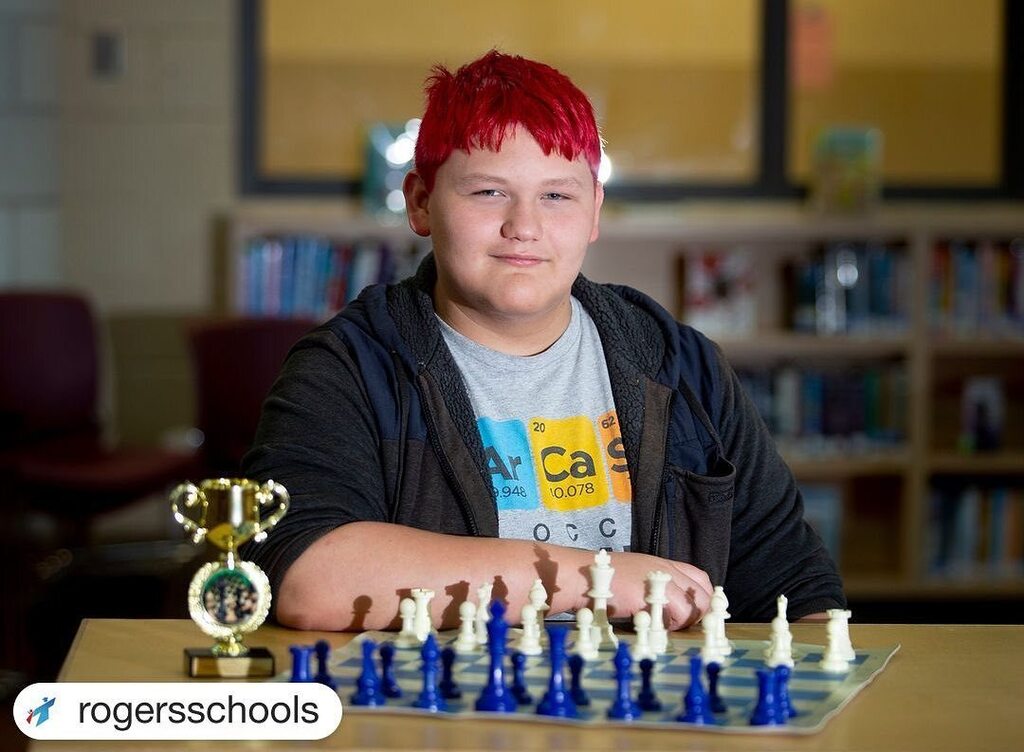 KMS_Ubuntu's tweet photo. #Repost @rogersschools 
👀🥇♟️ The @nwaesc-sponsored Chess Tournament of Champions featured 85 of the top chess players in grades 2-12 in Northwest Arkansas on Saturday. @kirkseycougars seventh-grader Jasper Hall of @kms_ubuntu finished FIRST in the 7th-12th grade division! Wa… https://t.co/cNVRVdyHyW