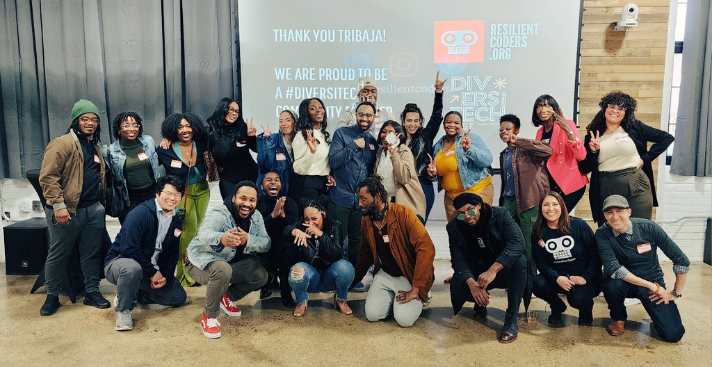 resilientcoders's tweet image. Hosting our first #Philly event in partnership with @Join_Tribaja Thank you to everyone who showed up, including our alumni and current students!  See y&apos;all tomorrow at #diversitech