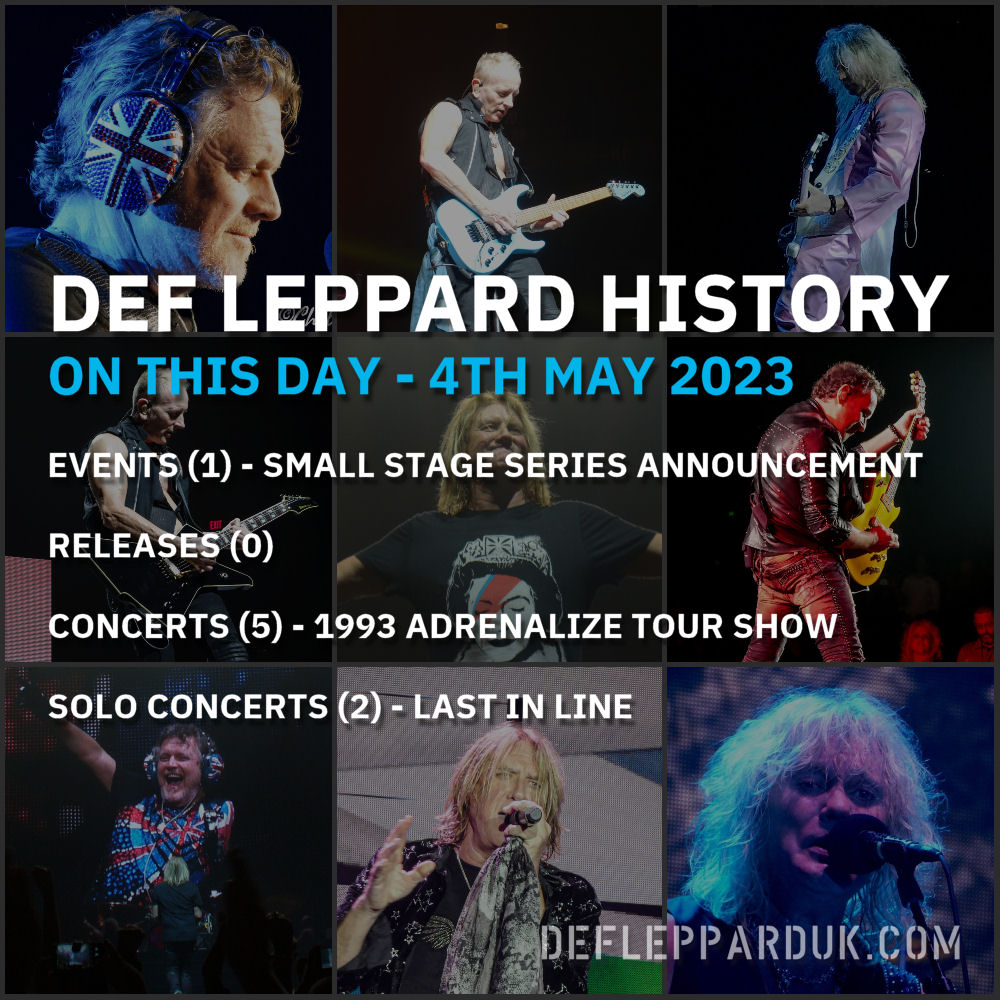 dltourhistory's tweet photo. On This Day In #DEFLEPPARD History - 4th May #TBT #pyromania #adrenalize #defleppardx #defleppard2015 #lastinline #smallstageseries #dltourhistory #onthisday
On This Day in Def Leppard History - 4th May, the following concerts and events took place.
https://t.co/Eyk6EukVgr https://t.co/Om9woSsP2W
