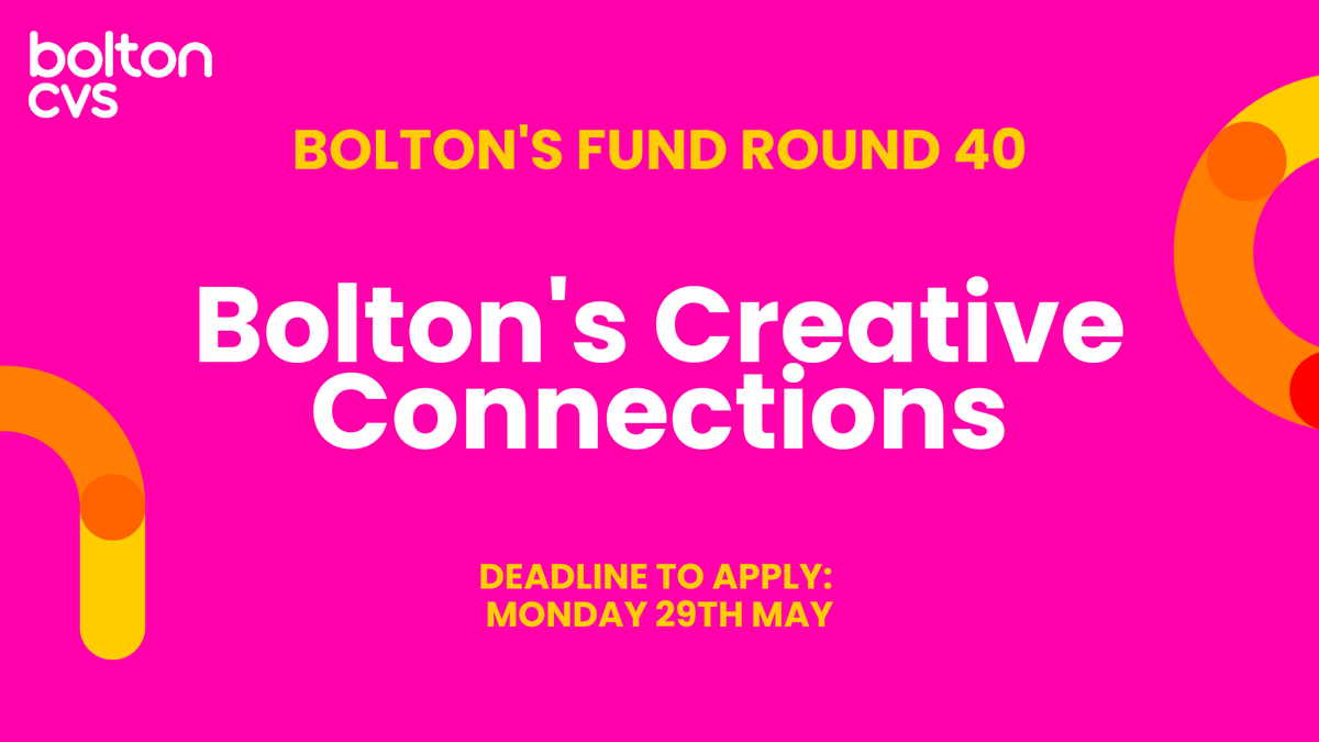 Are you looking for funding to run a creative project for service users in Bolton?💜

Check out our latest round of Bolton's Fund to see if we can help➡️ boltoncvs.org.uk/boltons-fund-0