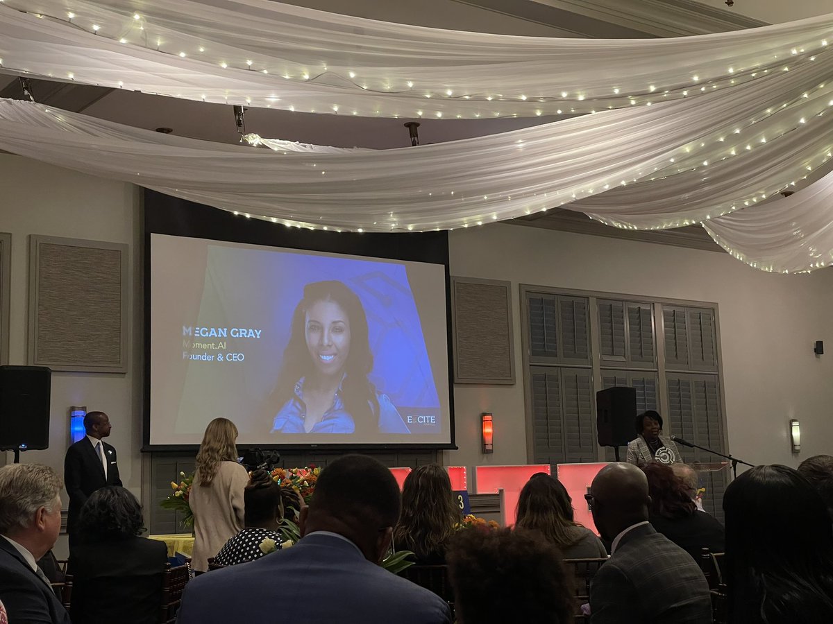 _CodeCrew's tweet photo. @KelaDJones announcing  @Ms_MeganGray as the CEO of the Year! #ExCITEAwards23 #GritGrindCode https://t.co/X30NvVlzpD