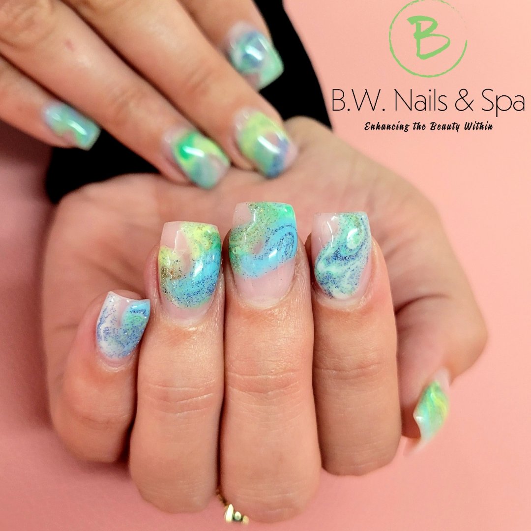 #bwnails #nailart #nails #polygel #marblenails #nailsalon