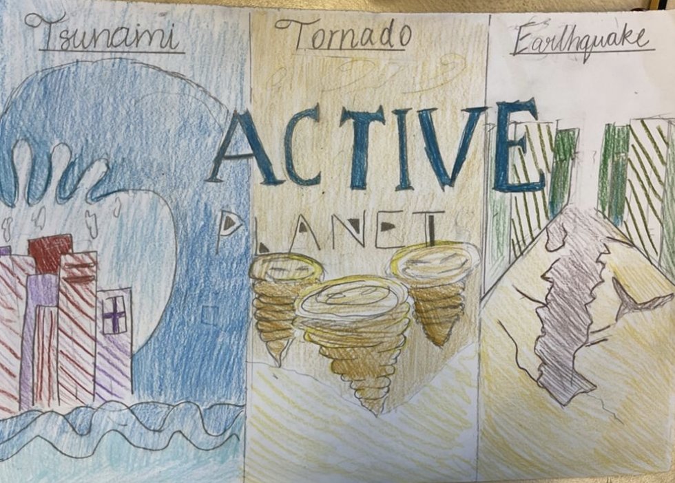 ShumitaR's tweet photo. Here are the front covers for our new @The_IPC topic on Active Planets! Our students have really outdone themselves. Exciting to dive into how geological processes shape our world and impact human populations 🌎🌋 #ActivePlanet #his_learning @HELPISKL https://t.co/l0jGY5kHyK