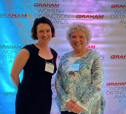 NexGenEnergy_'s tweet photo. $NXE is a proud sponsor of the @YWCASaskatoon #WomenofDistinctionAward. Congratulations to Shan Landry who was announced by $NXE’s Kristi Bonstrom, Director Waste & Water, as the 2023 Lifetime Achievement Award recipient! #thisisnexgen #poweringpositivity @travmcph @leighcuryer https://t.co/F6kNOsiUNn