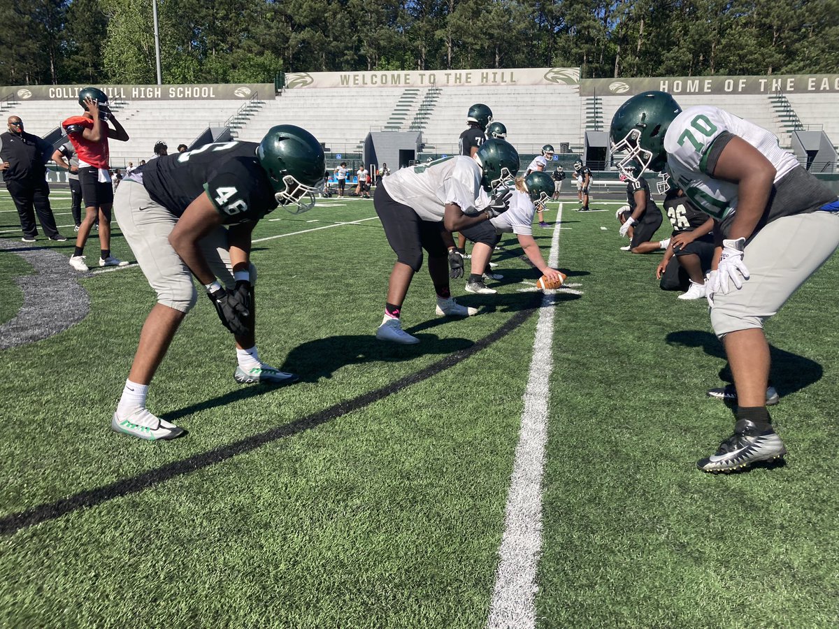 Made a stop at <a href="/CollinsHillFB/">Collins Hill Eagles Football</a> for spring practice.  This is <a href="/SwickONE8/">Drew Swick</a> first season as head coach . <a href="/CHHS_Sports/">AD@TheHill</a> will face <a href="/AHSTigersSports/">ArcherAD</a> in their spring game on May 18.    <a href="/Symone_Stanley/">Symone</a> <a href="/HSFBamerica/">High School Football America</a>