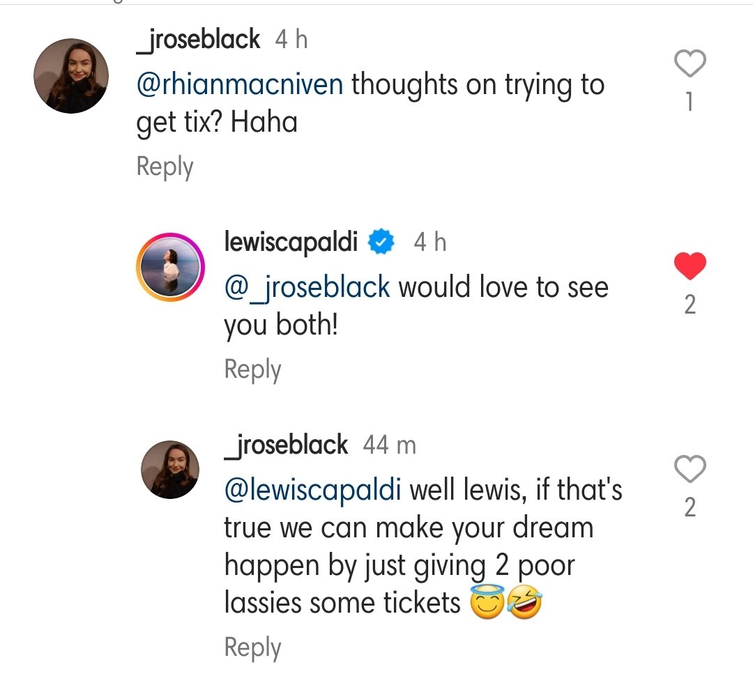 PulchraExcessu's tweet photo. @LewisCapaldi now that we're best pals... fancy being an upstanding Christian and giving me those tickets ? 😇😅 https://t.co/1Dl1cLTojx