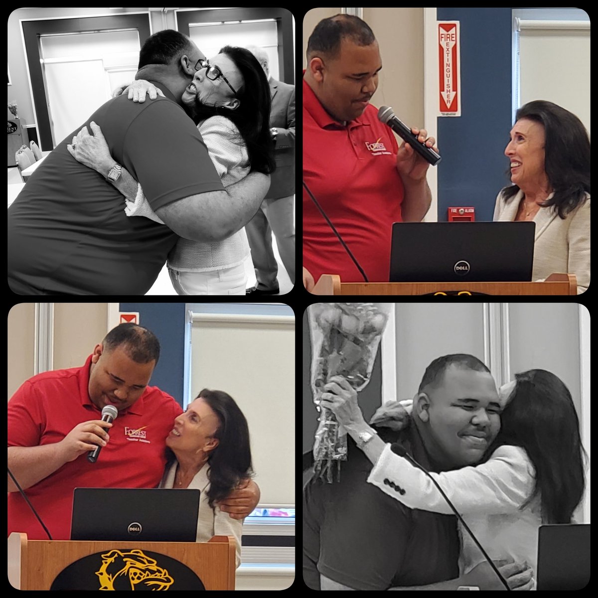Teacher Academy of Maryland (TAM) 11th grader, Javari Dove, honors his "inspirational" 3rd grade teacher, Sandy Kuehl at tonight's Teacher Academy Prosective Scholars (TAPS) ceremony.