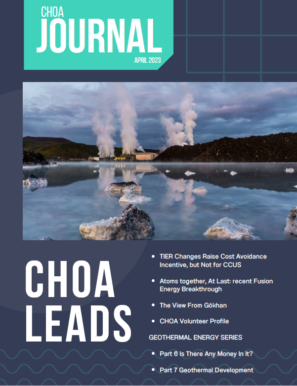 The CHOA LEADS April 2023 Journal is here! 

- Find out if there is money in Geothermal Technology?
- Discover what Gökhan has to say about CO2
- What Fusion Energy Breakthrough occurred ?
And more.

Read the April 2023 Journal here: 
choa.ab.ca/april-2023-cho…