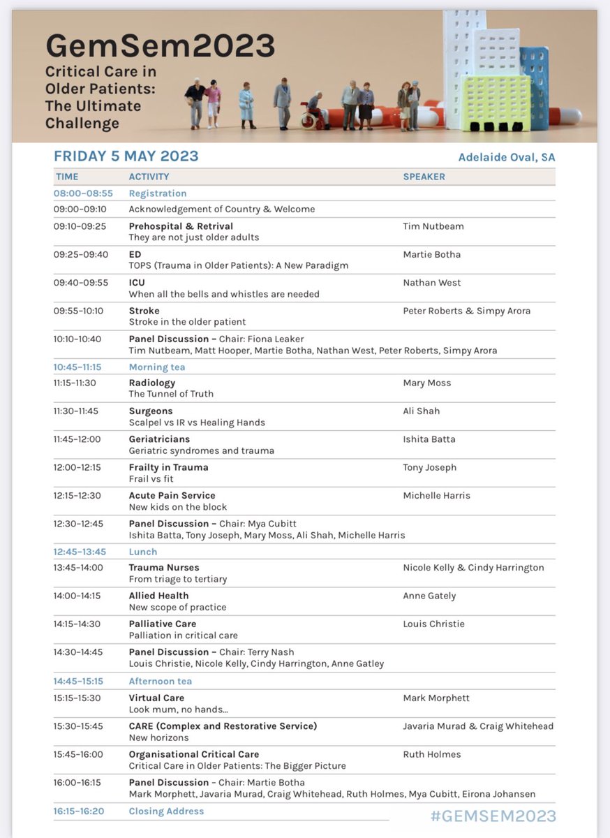 DrThaur's tweet photo. Let’s talk about Geriatric Emergency Medicine from an Australian perspective #gemsem2023 #acem #frailty #geriem https://t.co/5Bd0gOzGg3