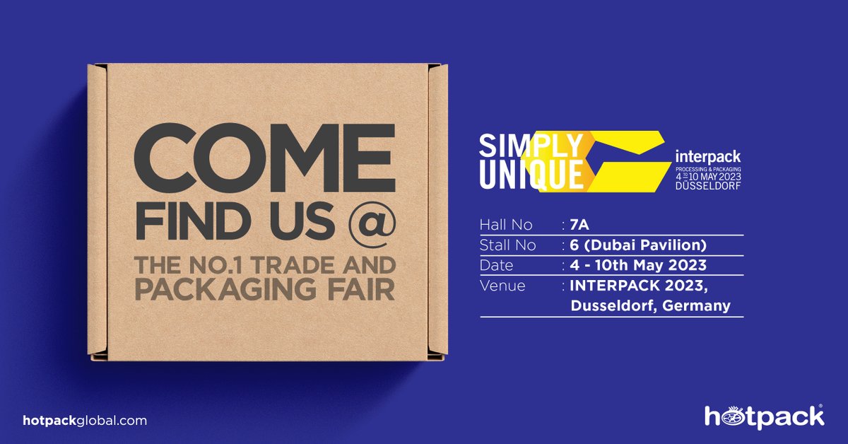 !We are thrilled to announce that we will be exhibiting at <a href="/interpack2023/">interpack</a>.
Come join us and discover the latest and greatest in the world of packaging. From innovative designs to #sustainable solutions, we have it all.

#Interpack2023 #PackagingInnovation #DubaiPavilion