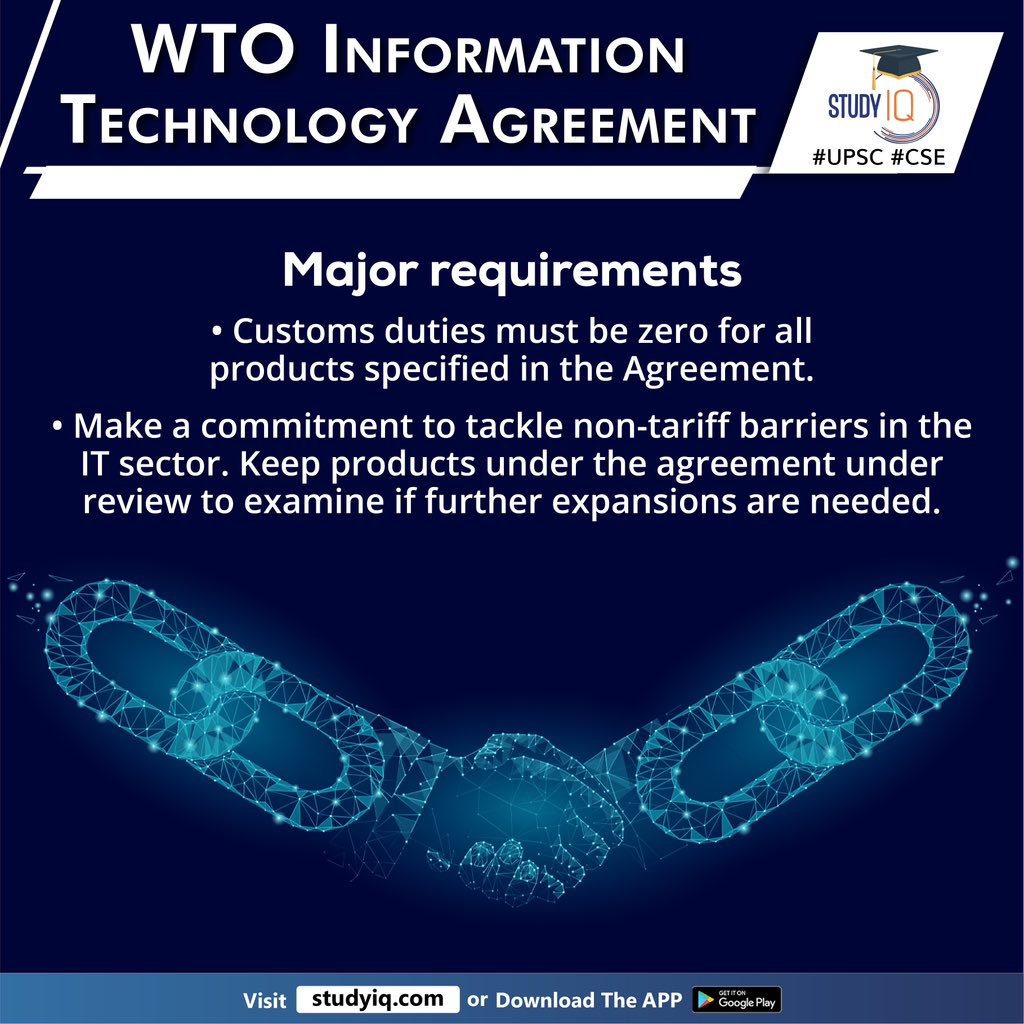 WTO Information Technology Agreement

#wtoinformationtechnologyagreement #wto #india #informationtechnologyagreement #ita #singapore #itproducts #nairobi #ministerialconference #telecommunication #semiconductors #software #itsector #upsc #cse #ips #ias