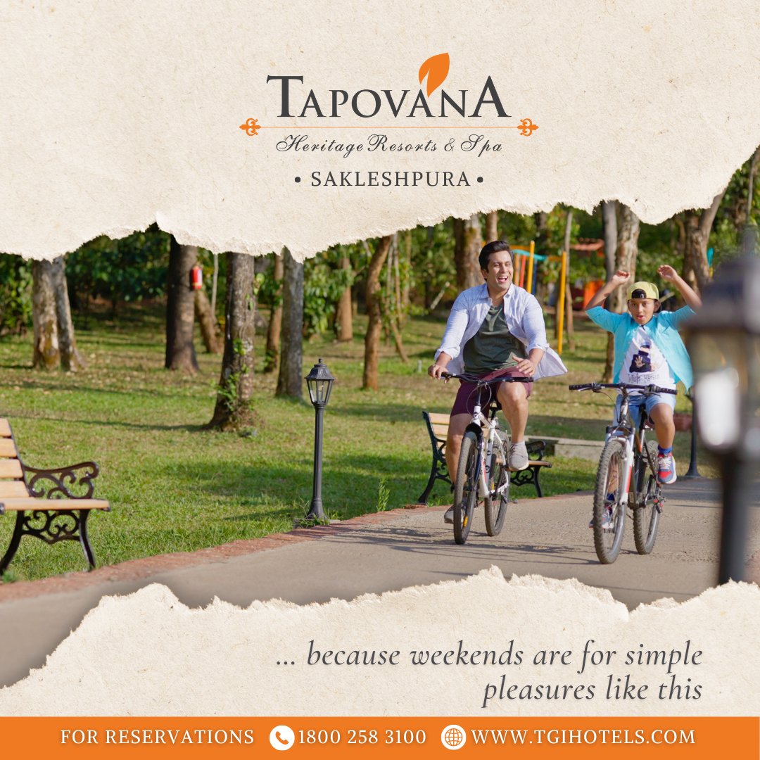 tapovanaresorts's tweet image. Exploring #Tapovana's well-maintained bike paths is an amazing way to take a mindful break from our hectic lives and spend some quality time with our kids. #timeforsomefun #simpleluxuries #Tapovana #exploretogether #grateful #bikerlife #familytime #TapovanaResorts #sakleshpur