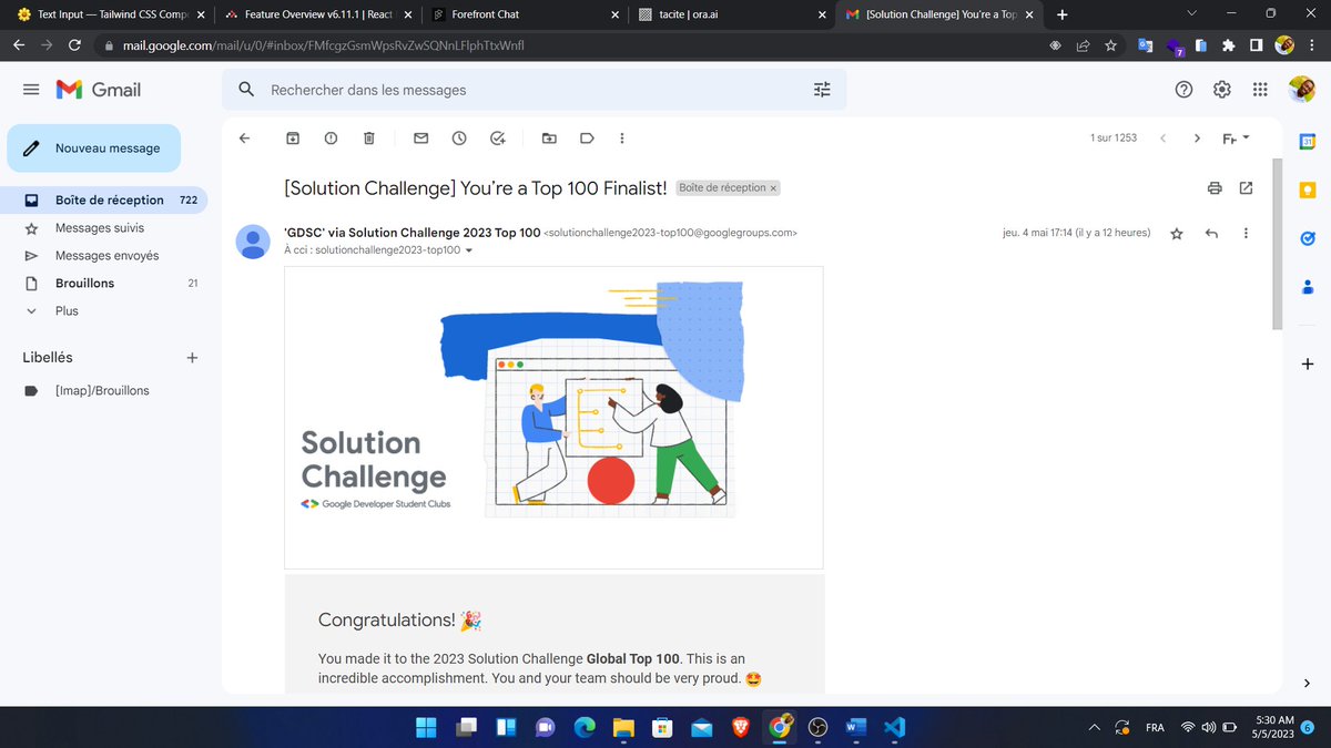 gdgocucbukavu's tweet photo. We made it 🎉🎉🎉
Le projet soumit par la communauté GDSC au #solutionChallenge2023 vient d'être sélectionné parmi les top 100 meilleurs projets au niveau mondial et nous sommes la seule équipe représentant la #RDCongo .
Suivez toute la liste ici : https://t.co/sC69cM8PxW https://t.co/KVd2eC4YVA