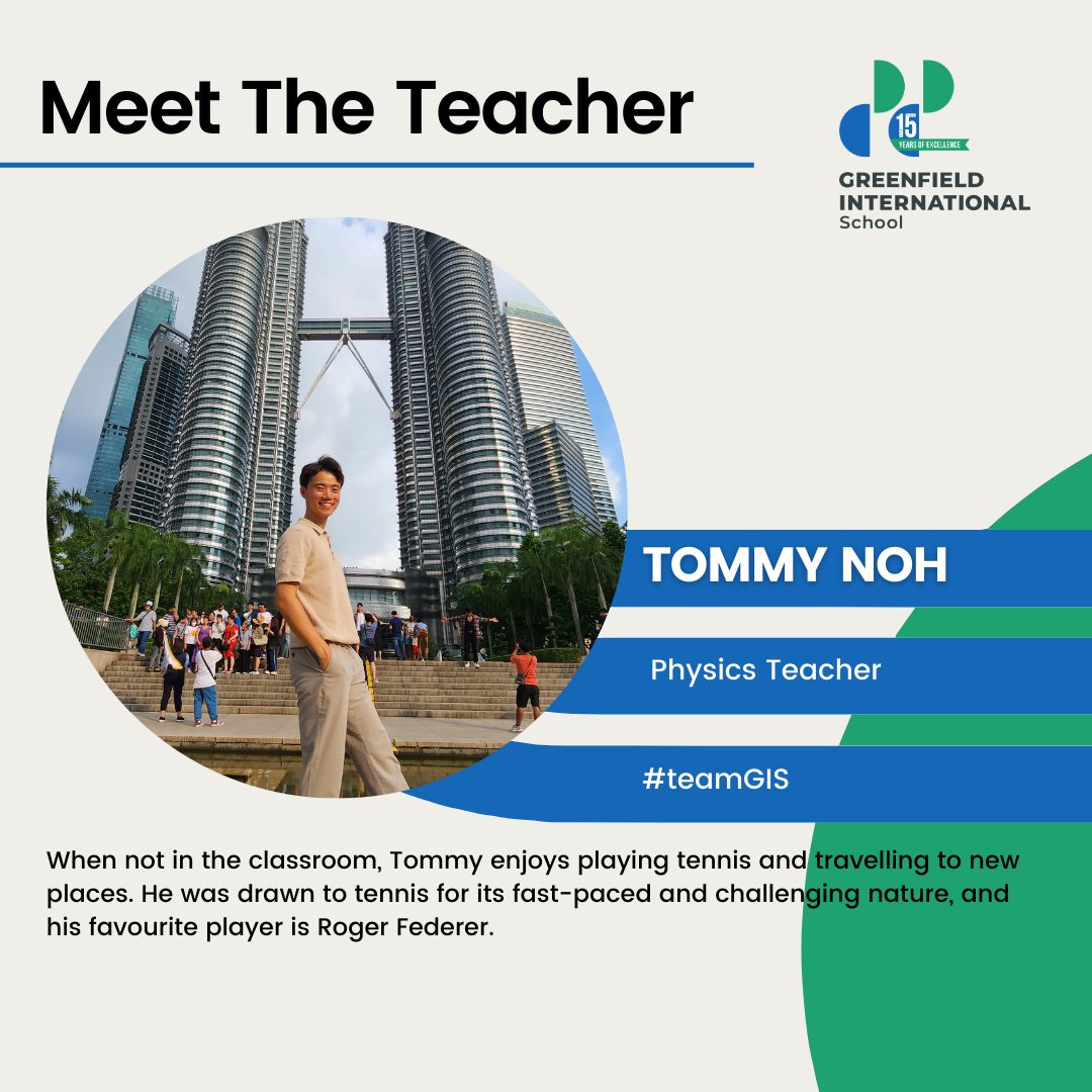 GreenfieldIntS's tweet photo. Welcome to #teamGIS, Mr Tommy Noh. Tommy will be taking on the role of Physics teacher starting August 2023. He has vast teaching experience in his native Australia and eagerly anticipates the opportunity to embrace the diverse culture of Dubai.
#behappybeGIS
@Taaleem https://t.co/gRj836tcHA