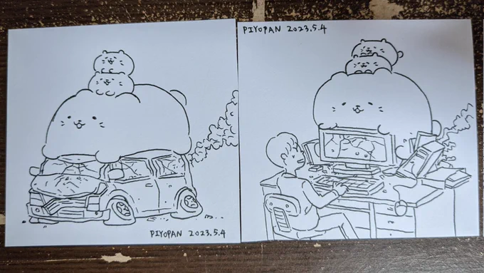 紙に下描きなしで
何となく描いてみた。
せっかくなのでデザフェスで
置いてみようかなあ🙂 