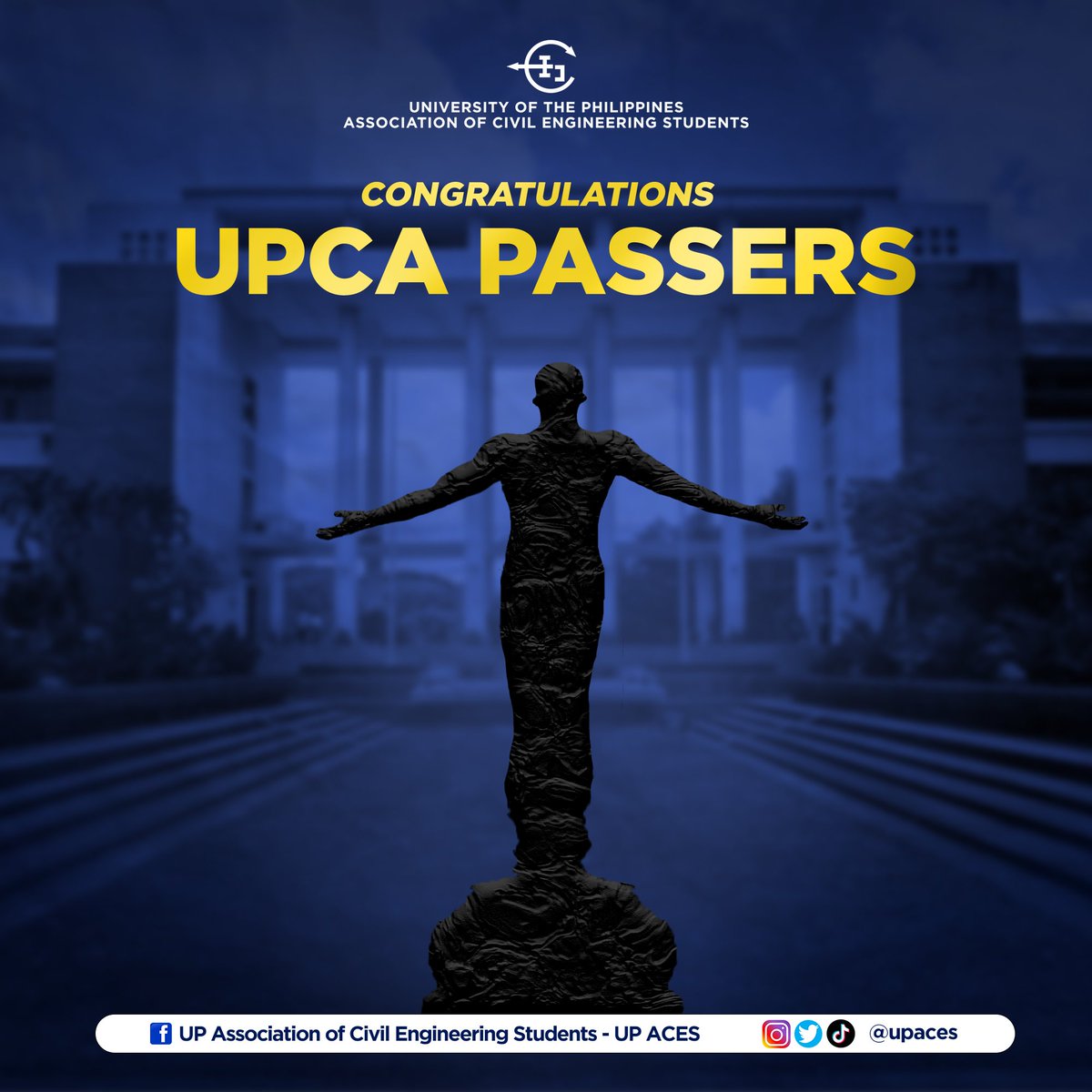 upaces's tweet photo. PADAYON!

UP ACES congratulates UPCA 2023 Passers. We are excited to see you be the author of your own story and continue to serve the people and the society.

Pagbubunyi mga bagong iskolar ng bayan!

#SBFY https://t.co/79gX6e5TP8