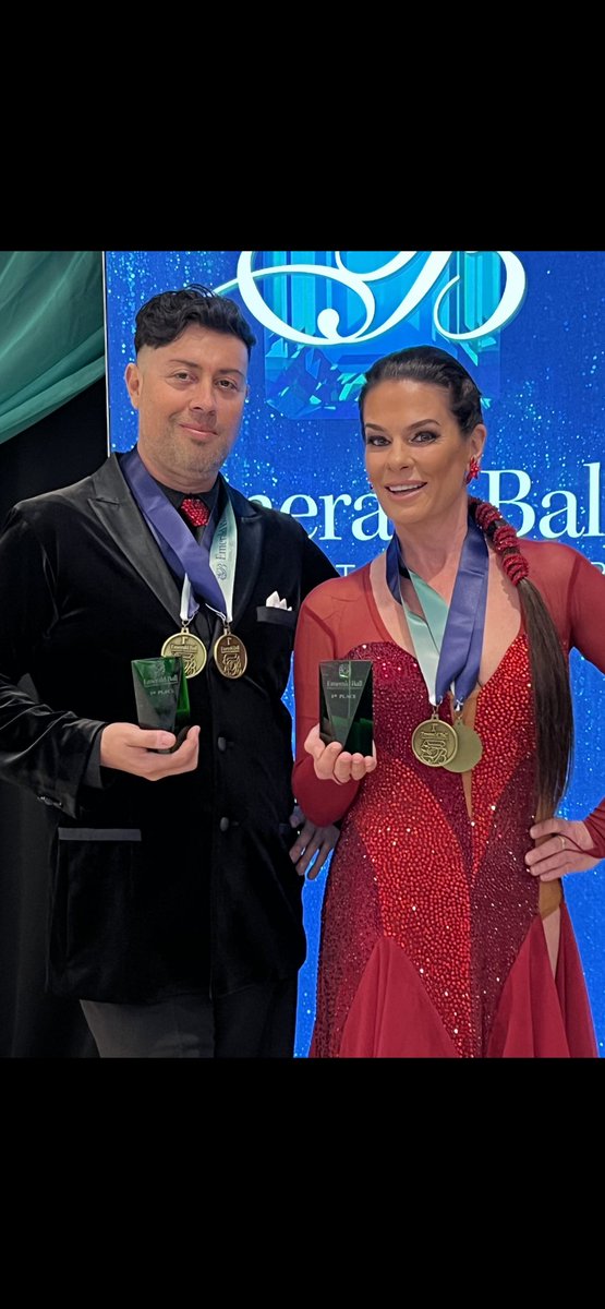 JanieVanHalen's tweet photo. Our first time at The Emerald Ball Dancesport Championships and our first time dancing Open American Smooth. 
So much fun!!!!!
#ballroomdance #ballroomdancecompetition #ballroomdancers #dancepartners 
#ilovetodance https://t.co/aHyRx5JE7f