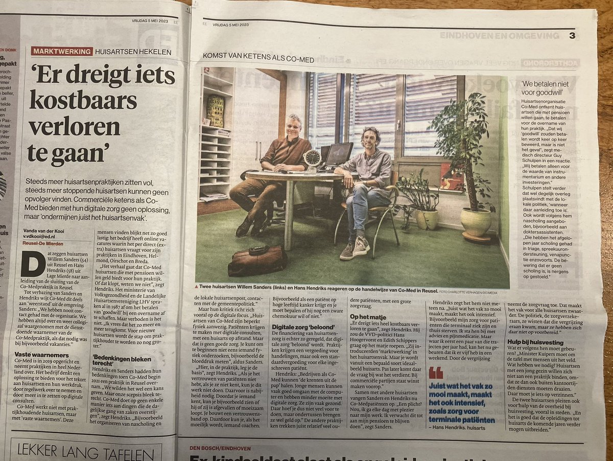 doktertweets's tweet image. ‘Er dreigt iets kostbaars verloren te gaan’ in @ED_Regio #huisarts #comed #Reusel